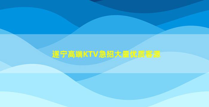 遂宁高端KTV急招大量优质客源